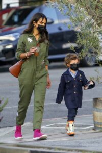 Jordana Brewster in an Olive Jumpsuit