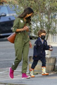 Jordana Brewster in an Olive Jumpsuit