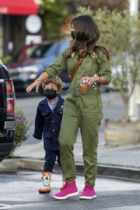 Jordana Brewster in an Olive Jumpsuit