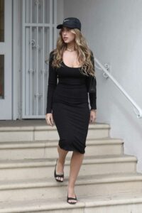 Kara Del Toro in a Black Dress