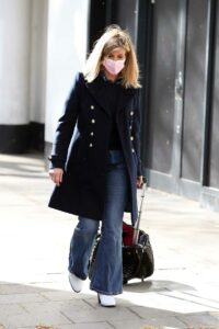 Kate Garraway in a Pink Protective Mask