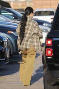 Kourtney Kardashian in a Plaid Shirt