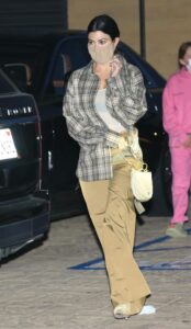 Kourtney Kardashian in a Plaid Shirt