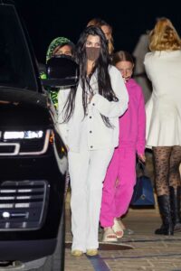 Kourtney Kardashian in a White Suit