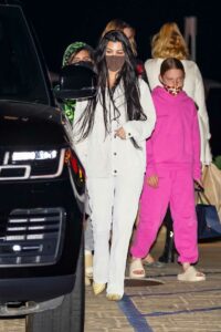 Kourtney Kardashian in a White Suit