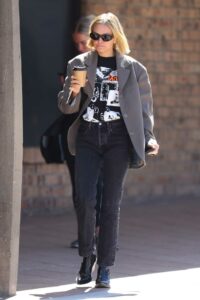 Lara Bingle in a Grey Blazer