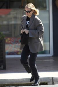 Lara Bingle in a Grey Blazer