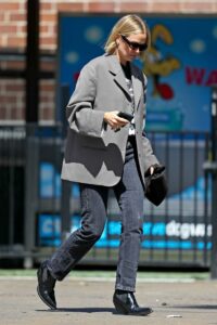 Lara Bingle in a Grey Blazer