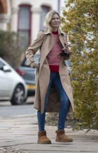 Lisa Faulkner in a Beige Trench Coat