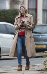 Lisa Faulkner in a Beige Trench Coat