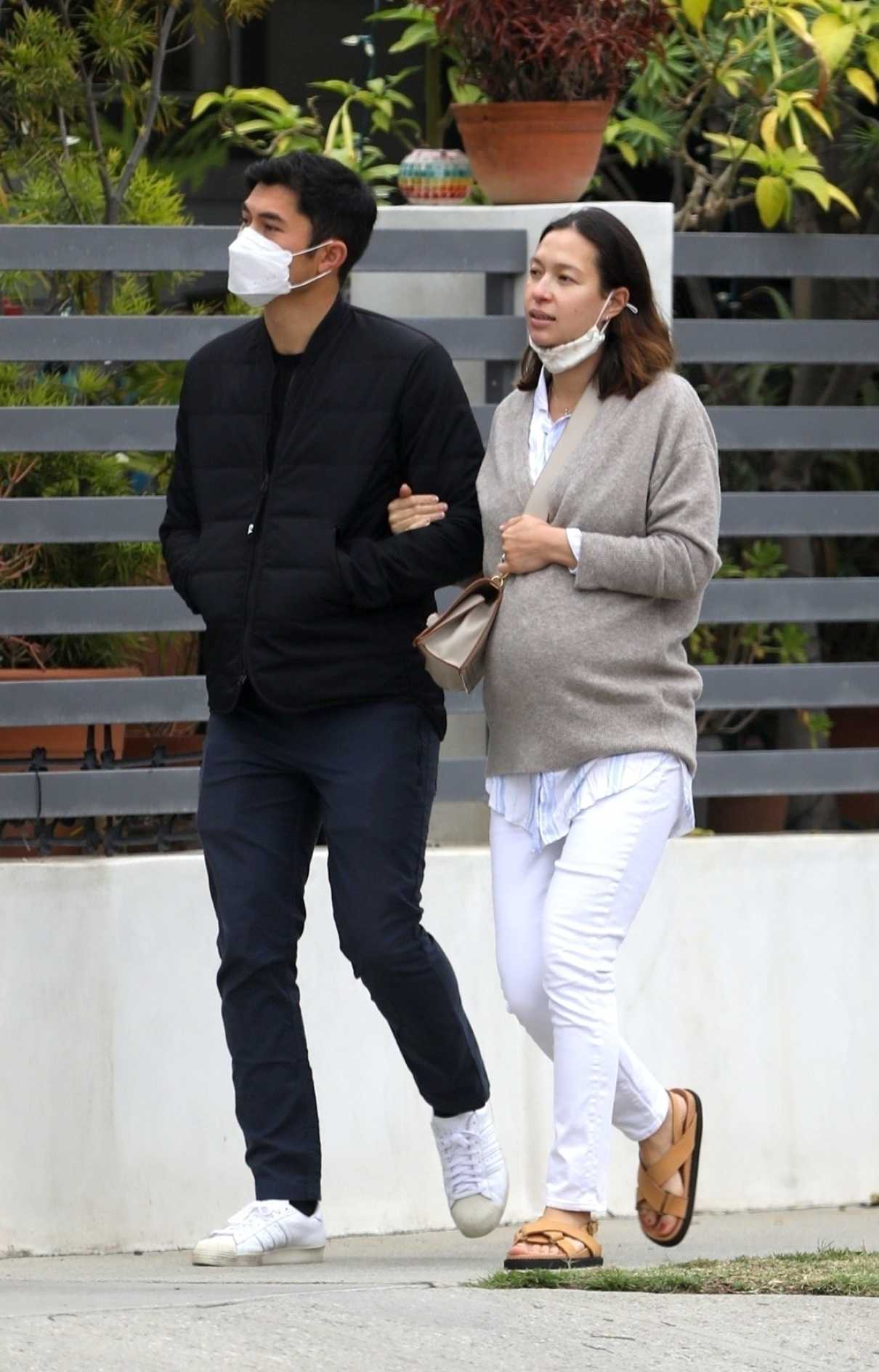 Liv Lo in a White Pants Was Seen Out with Henry Golding in Los Angeles