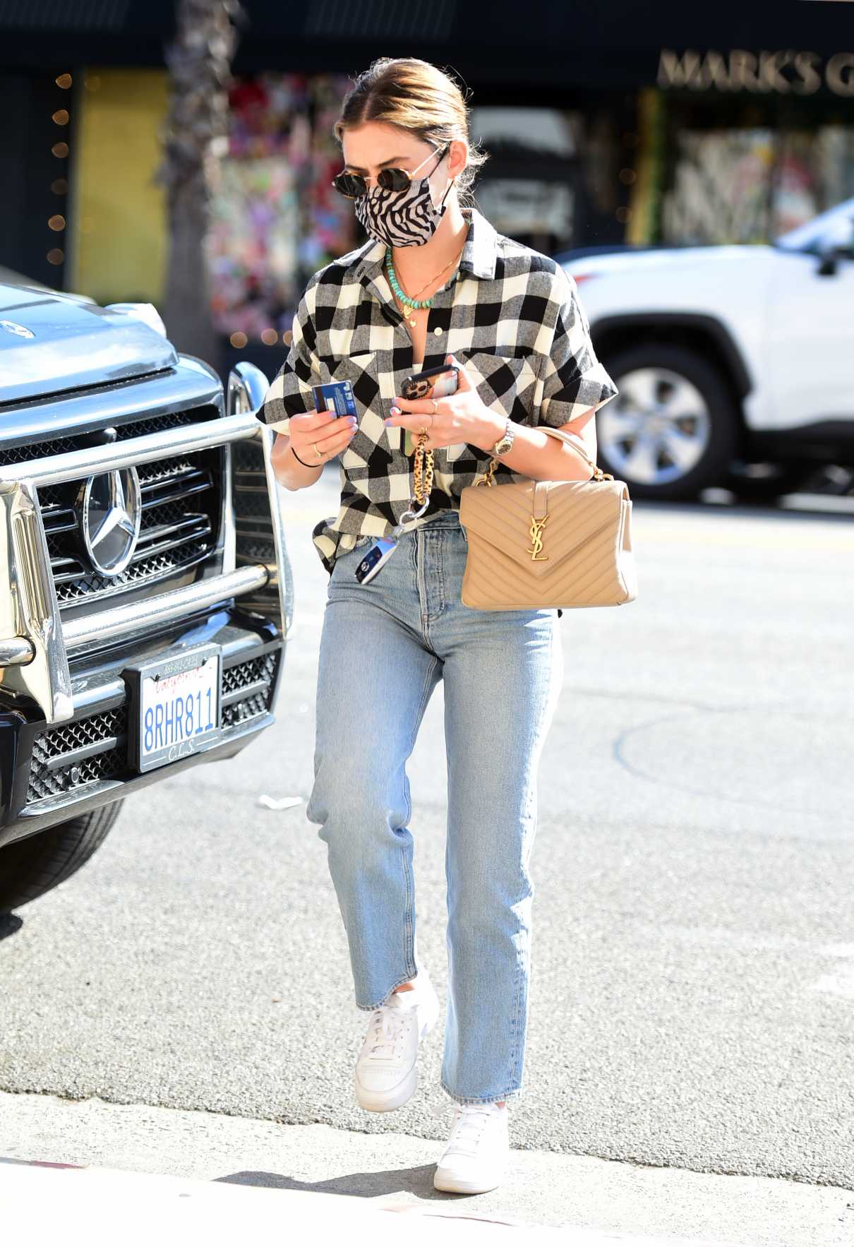 Lucy Hale in a Plaid Shirt Leaves a LaserAway Clinic in Los Angeles 03 ...