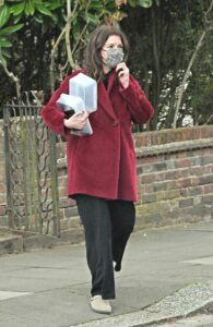 Nigella Lawson in a Red Coat