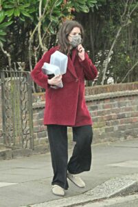 Nigella Lawson in a Red Coat