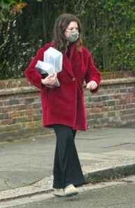 Nigella Lawson in a Red Coat