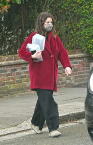 Nigella Lawson in a Red Coat