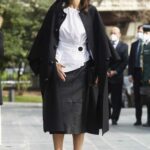 Queen Letizia of Spain in a Black Coat Was Seen Out in Madrid 03/05/2021