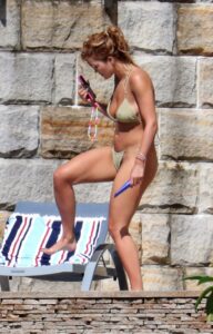 Rita Ora in an Olive Bikini