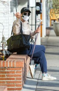 Selma Blair in a Black Cap Stops for Some Coffee in Los Angeles 03/11/2021