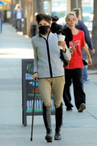 Selma Blair in a Black Protective Mask