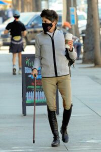 Selma Blair in a Black Protective Mask