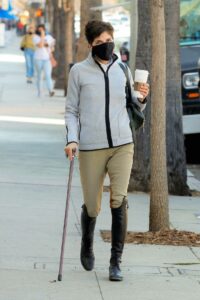 Selma Blair in a Black Protective Mask