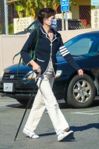 Selma Blair in a Blue Cardigan