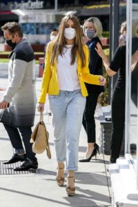 Sofia Vergara in a Yellow Cardigan