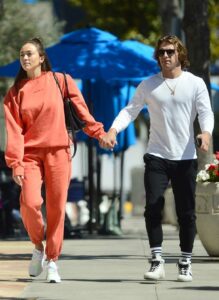 Sophia Culpo in a Red Sweatsuit