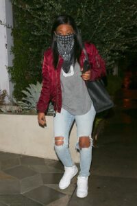 Tiffany Haddish in a Blue Ripped Jeans