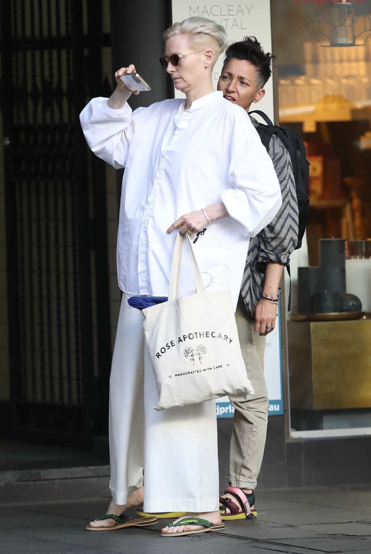 Tilda Swinton in a White Shirt