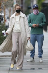 Whitney Port in a White Puffer Coat