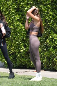 Amelia Gray Hamlin in a Brown Workout Ensemble