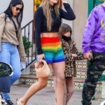 Amelia Gray Hamlin in a Rainbow Shorts Was Seen Out with Scott Disick in Malibu 04/14/2021
