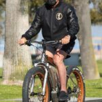 Arnold Schwarzenegger in a Black Outfit Does a Bike Ride in Los Angeles 03/31/2021