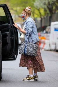 Busy Philipps in a Blue Denim Jacket