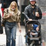 Chloe Sevigny in a Beige Blouse Steps Out with Sinisa Mackovic and Son Vanya in Soho, New York 04/19/2021
