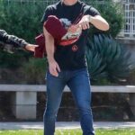Darren Criss in a Black Tee Was Seen Out with His Wife Mia Swier in Los Feliz 04/06/2021