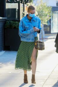 Diane Kruger in a Green Polka Dot Dress