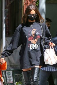 Irina Shayk in a Black Sweatshirt