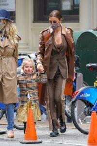 Irina Shayk in a Brown Trench Coat