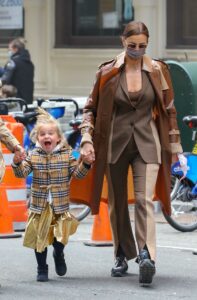 Irina Shayk in a Brown Trench Coat