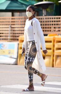 Jasmine Tookes in a White Cardigan