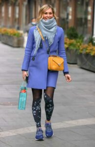 Jenni Falconer in a Lilac Coat