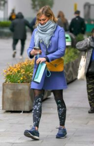 Jenni Falconer in a Lilac Coat