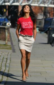 Jenny Powell in a Red Tee