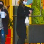 Jessica Alba in a Black Coat Leaves an Office Building in Los Angeles 04/26/2021