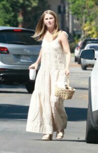 Julianne Hough in a Beige Sundress