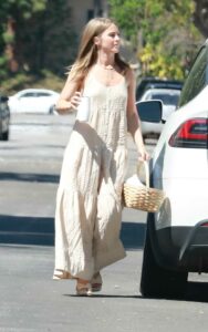 Julianne Hough in a Beige Sundress