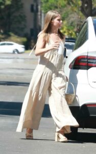 Julianne Hough in a Beige Sundress